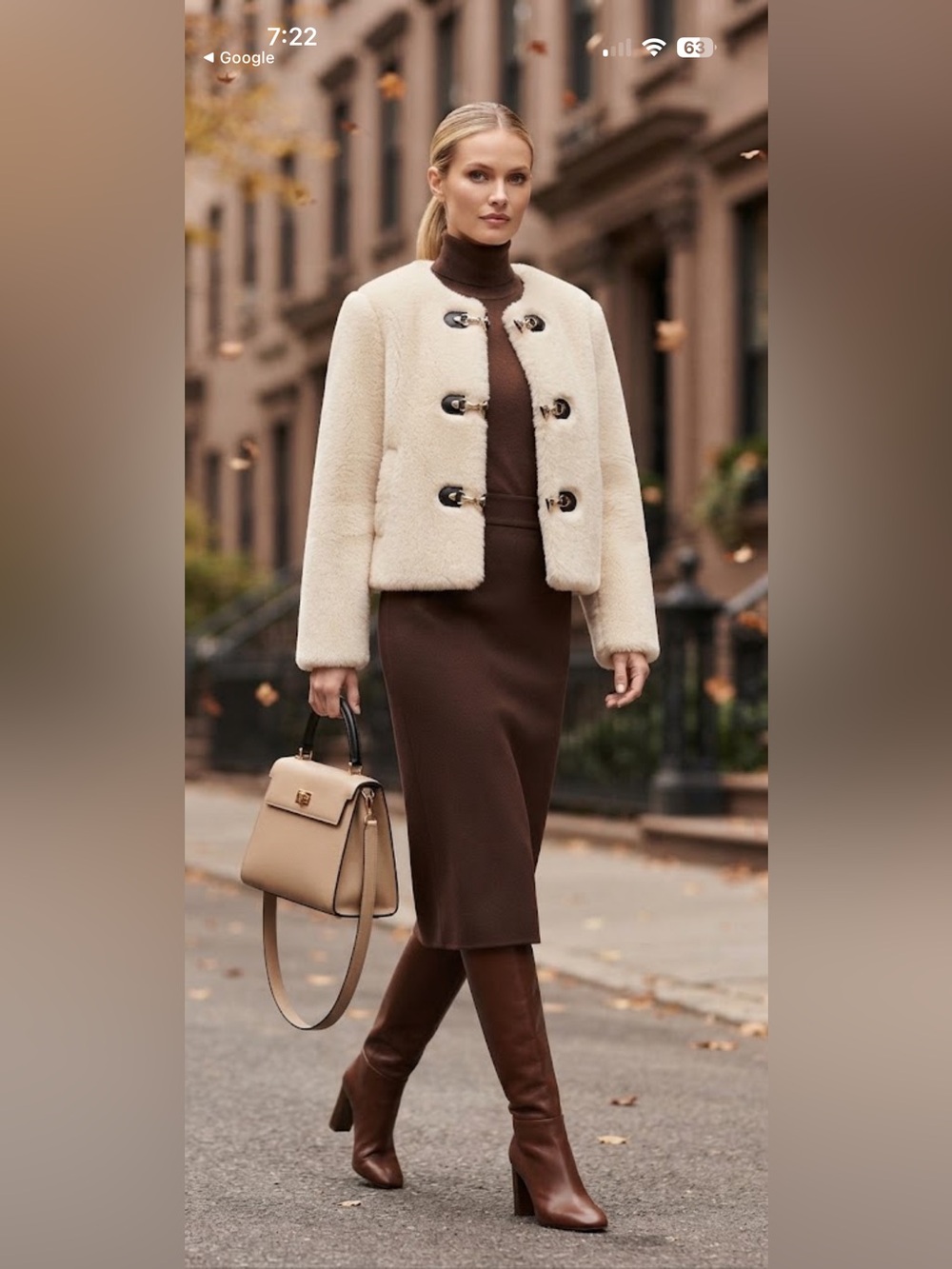 NWT Jason Wu Cream Teddy Faux Shearling Toggle Jacket Coat sz M